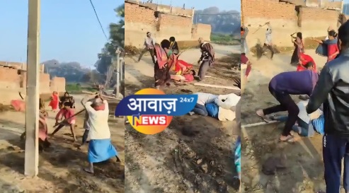 बाढ़ : पानी गिराने के विवाद में जमकर चले लाठी डंडा